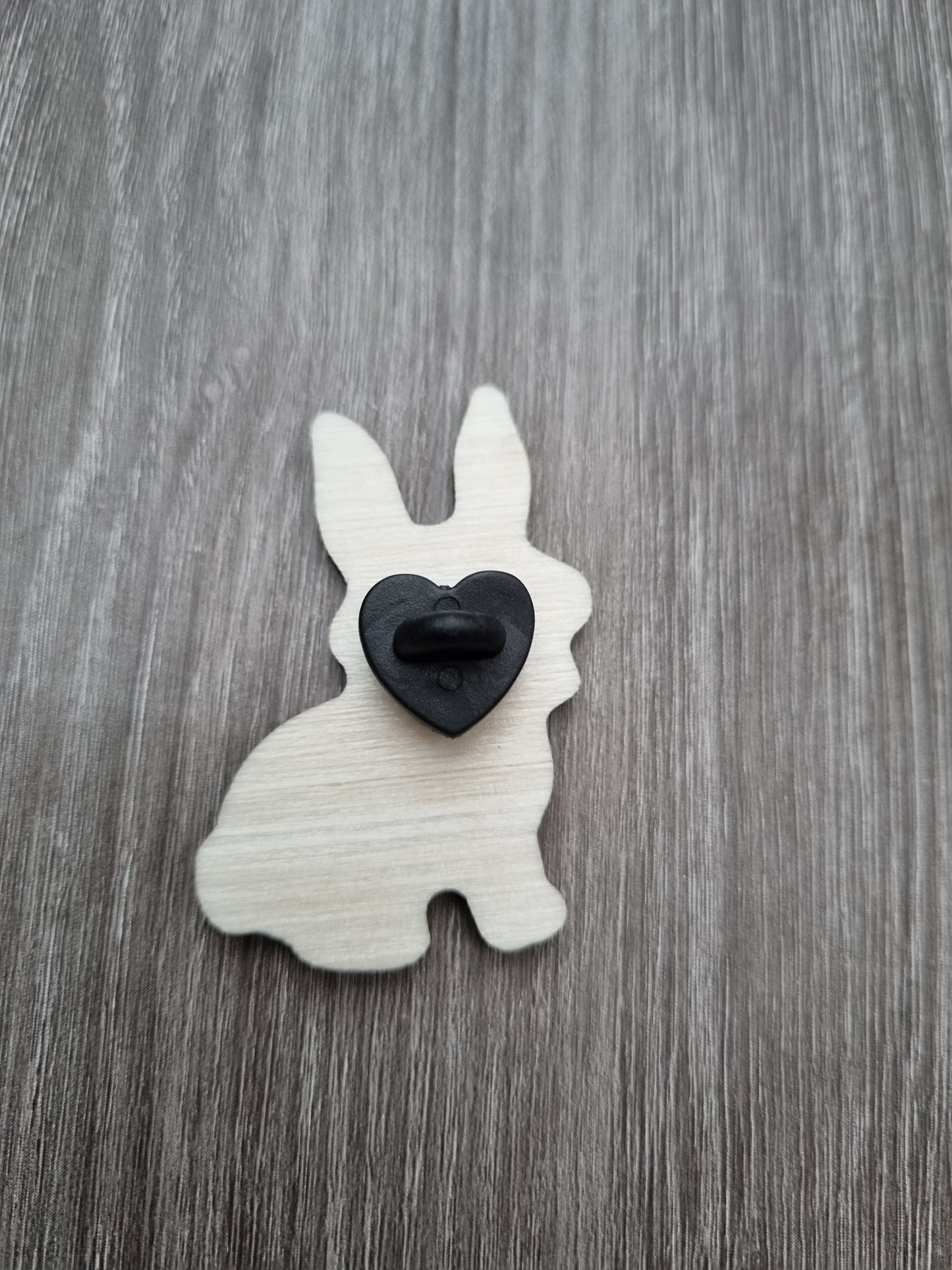 Cute mushroom bunny pin, wooden rabbit pin badge