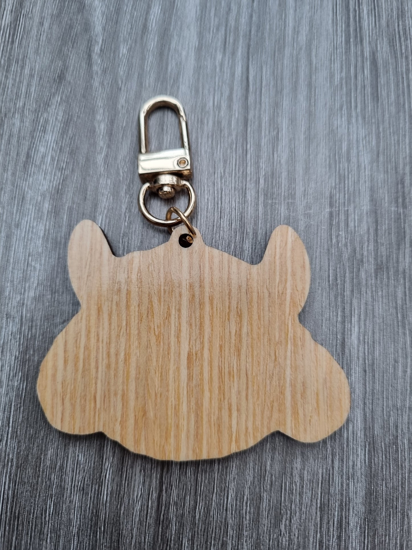 Cute fluffy horned cow keychain, highland cow wooden bag charm