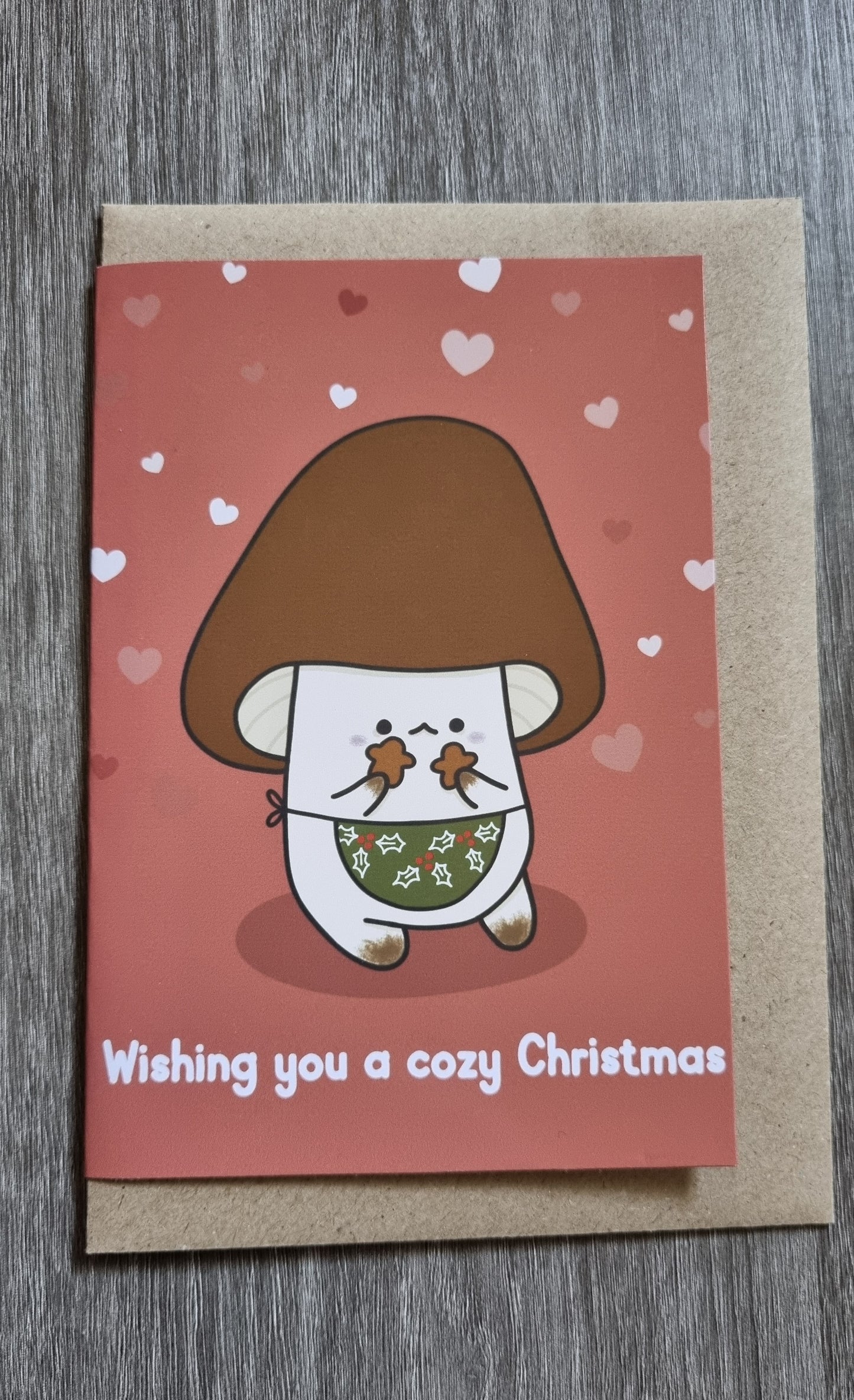 A6 Gingerbread Mushroom Christmas card