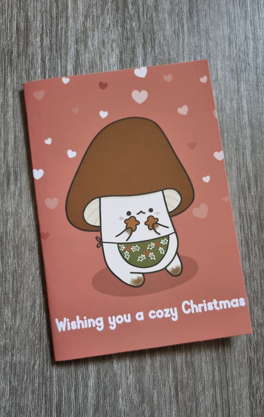 A6 Gingerbread Mushroom Christmas card