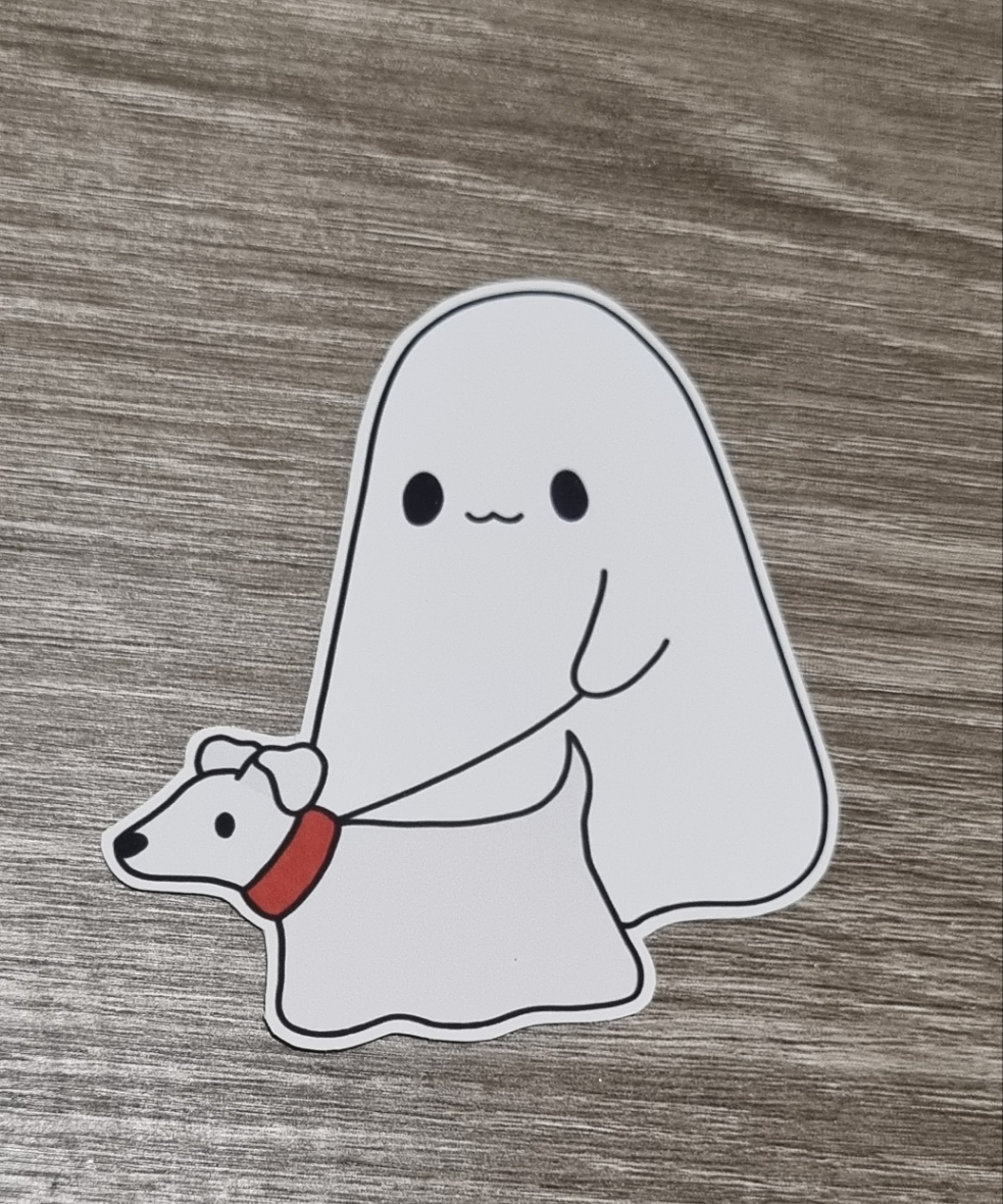 Cute ghost sticker set 7pcs matte stickers