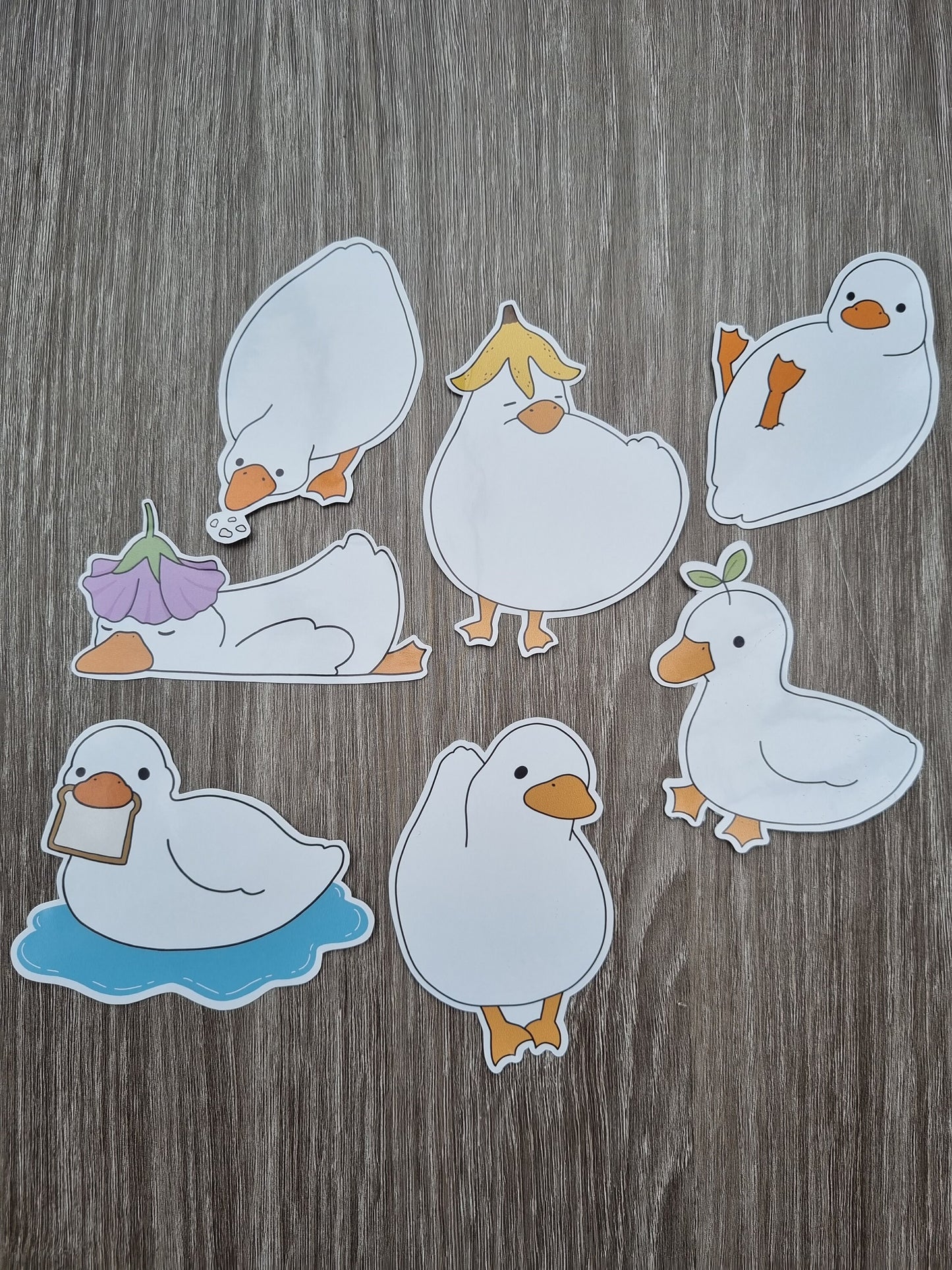 Cute duck sticker pack, set of 7 kawaii duck stickers