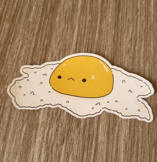 Cute fried egg sticker, kawaii egg sticker for journals, laptops and notebooks